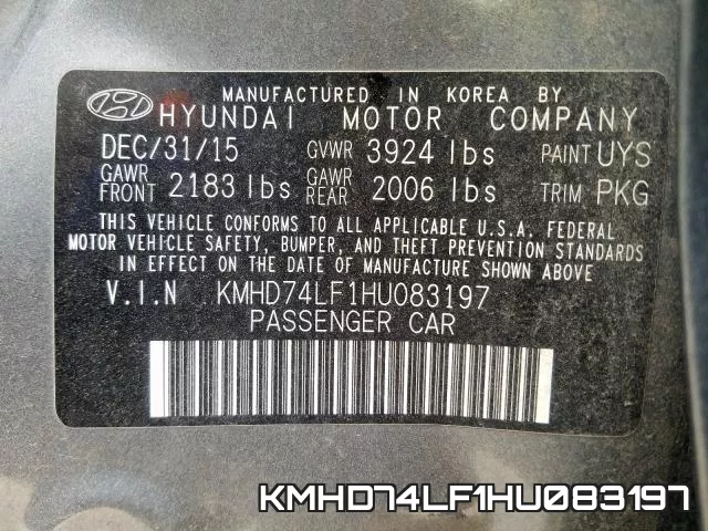 KMHD74LF1HU083197 фото 2