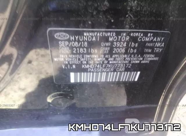 KMHD74LF7KU773172 фото 10