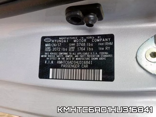 KMHTC6AD1HU316841 фото 2