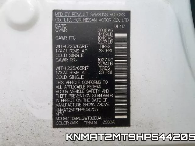 KNMAT2MT9HP544205 фото 2