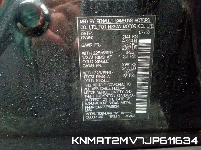KNMAT2MV7JP611634 фото 2