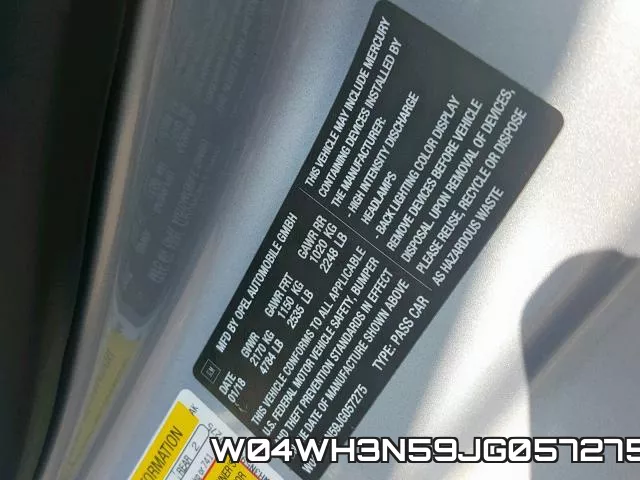 W04WH3N59JG057275 фото 2