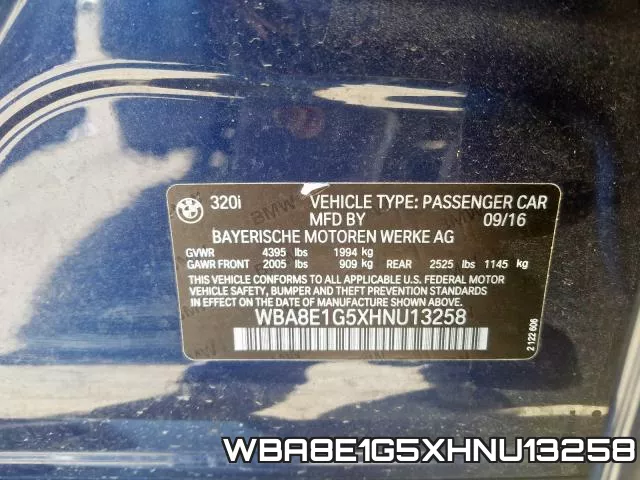 WBA8E1G5XHNU13258 фото 2