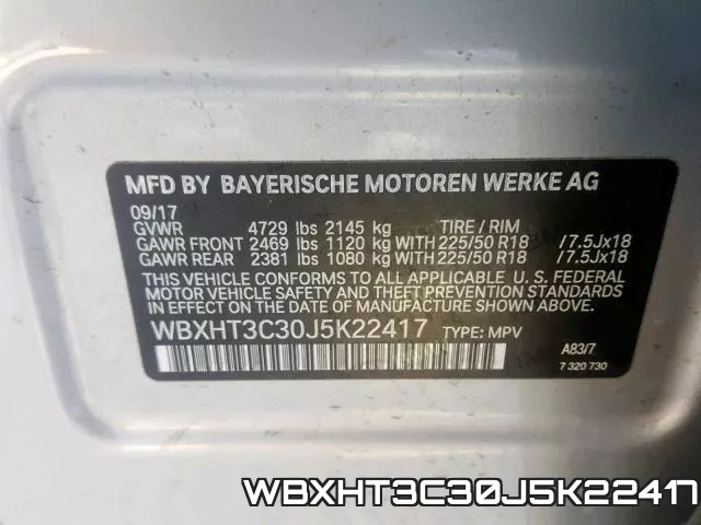 WBXHT3C30J5K22417 фото 2