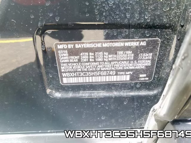 WBXHT3C35H5F68749 фото 2