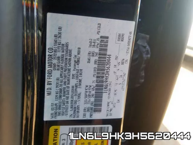 1LN6L9HK3H5620444 фото 2