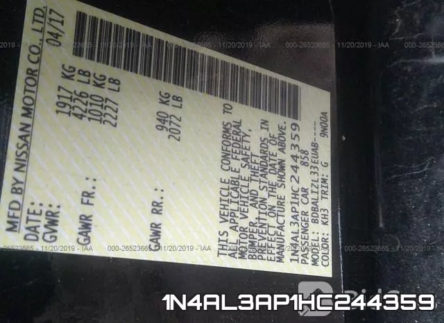 1N4AL3AP1HC244359 фото 10