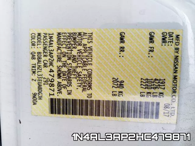 1N4AL3AP2HC479871 фото 2