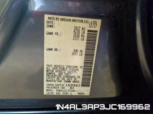 1N4AL3AP3JC169962 фото 2