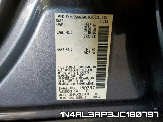 1N4AL3AP3JC180797 фото 2