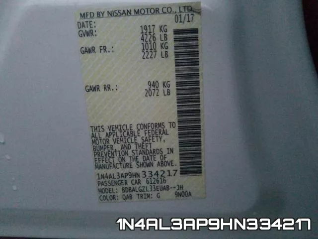 1N4AL3AP9HN334217 фото 2