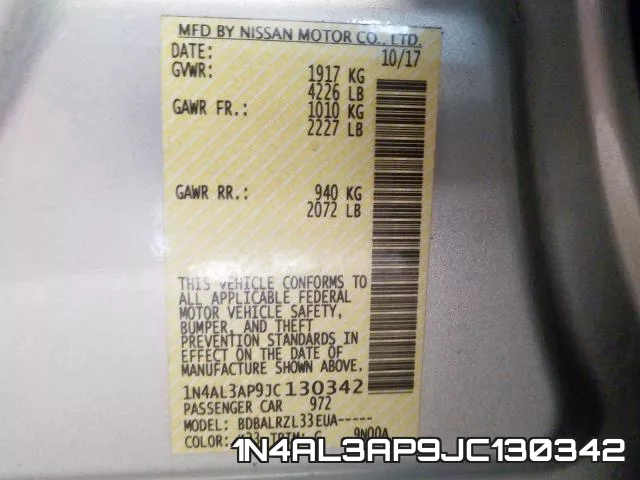 1N4AL3AP9JC130342 фото 2