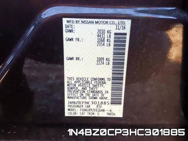 1N4BZ0CP3HC301885 фото 2