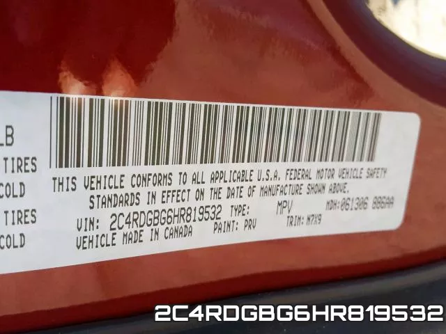 2C4RDGBG6HR819532 фото 2