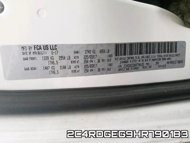 2C4RDGEG9HR790183 фото 2
