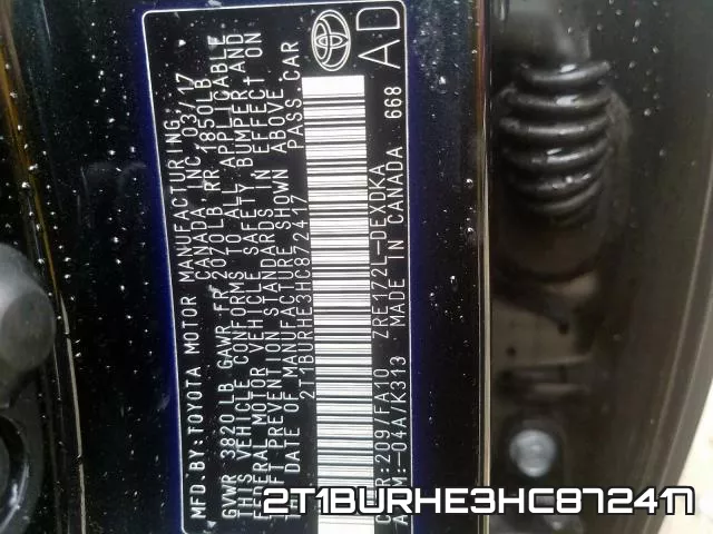 2T1BURHE3HC872417 фото 2