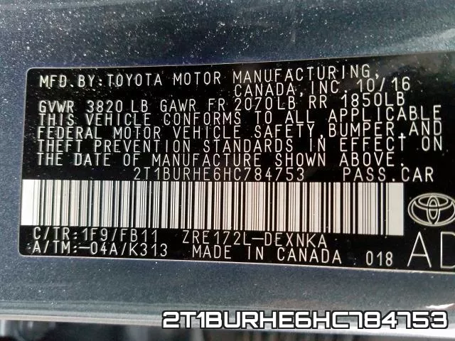 2T1BURHE6HC784753 фото 2