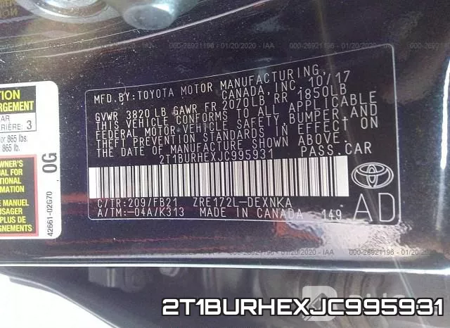 2T1BURHEXJC995931 фото 10