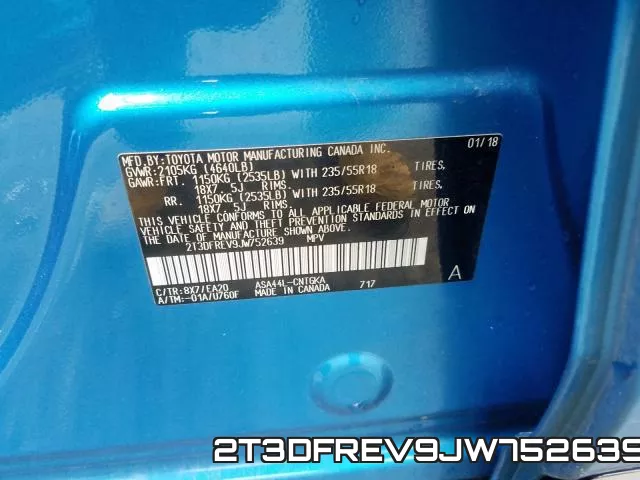 2T3DFREV9JW752639 фото 2