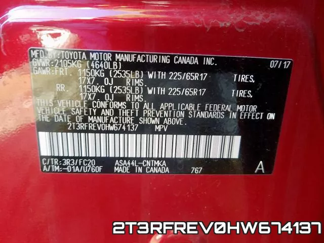 2T3RFREV0HW674137 фото 2
