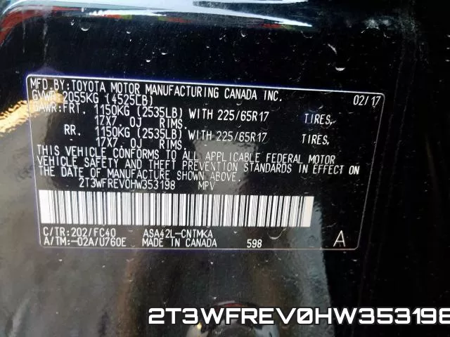 2T3WFREV0HW353198 фото 2