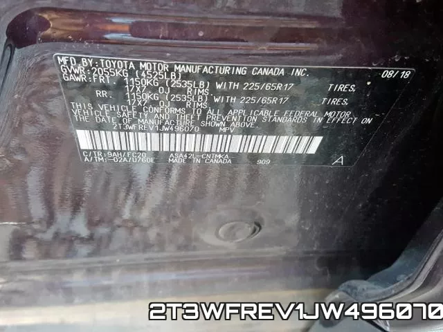 2T3WFREV1JW496070 фото 2