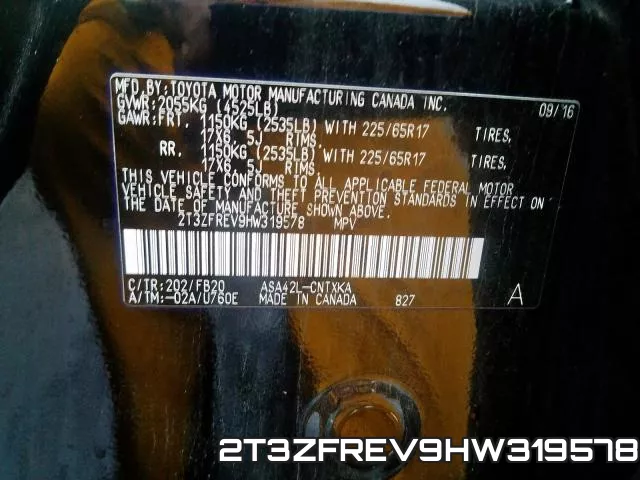 2T3ZFREV9HW319578 фото 2