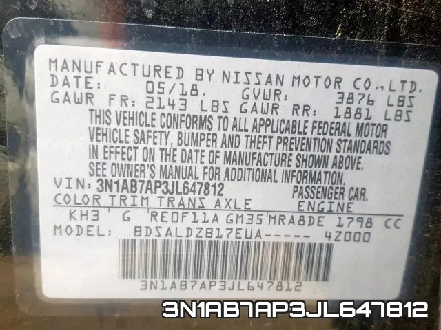 3N1AB7AP3JL647812 фото 2