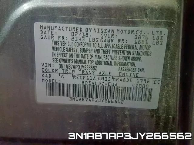 3N1AB7AP3JY266562 фото 2
