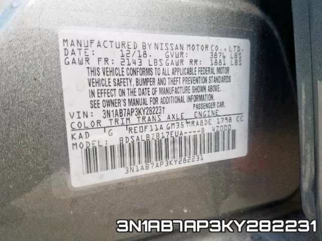 3N1AB7AP3KY282231 фото 2