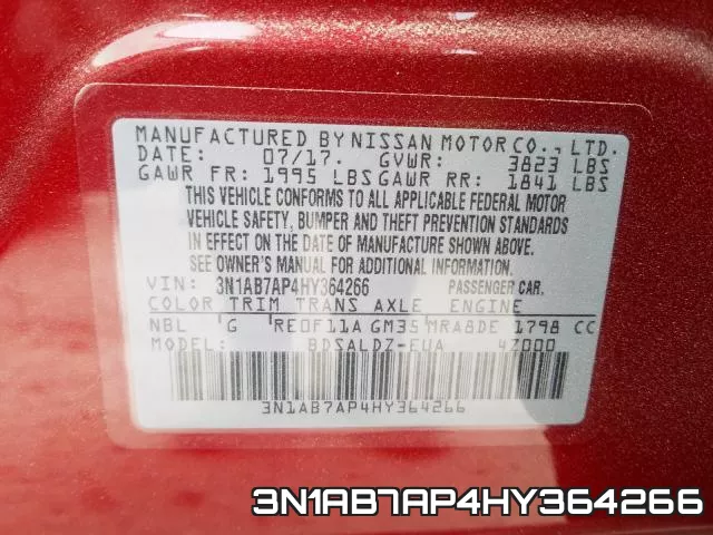3N1AB7AP4HY364266 фото 2