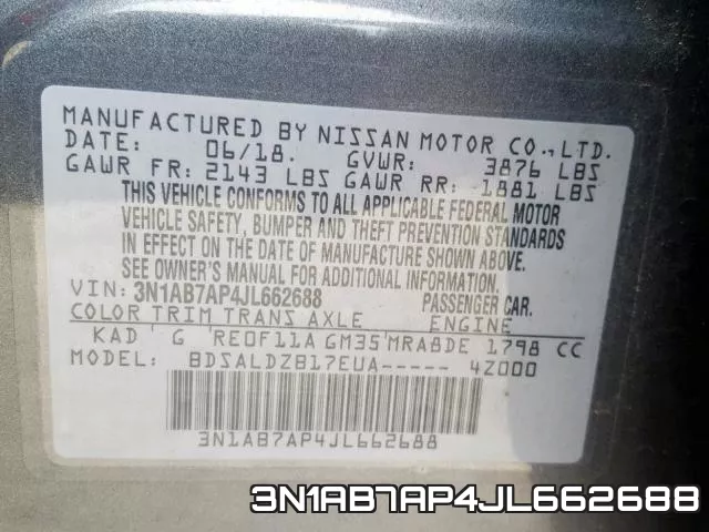 3N1AB7AP4JL662688 фото 2