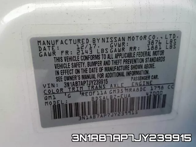 3N1AB7AP7JY239915 фото 2