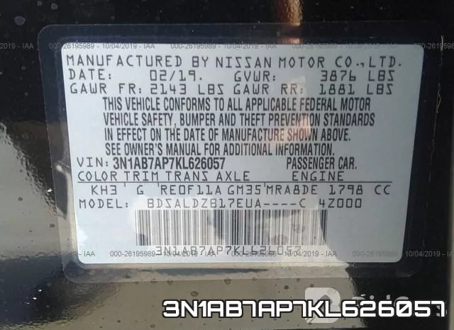 3N1AB7AP7KL626057 фото 10