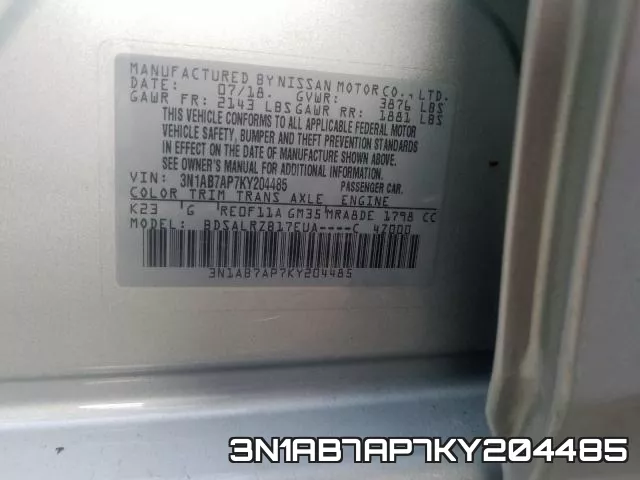 3N1AB7AP7KY204485 фото 2