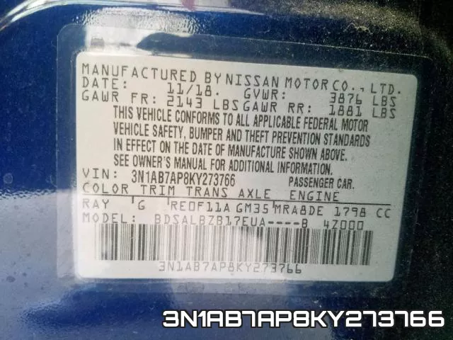 3N1AB7AP8KY273766 фото 2