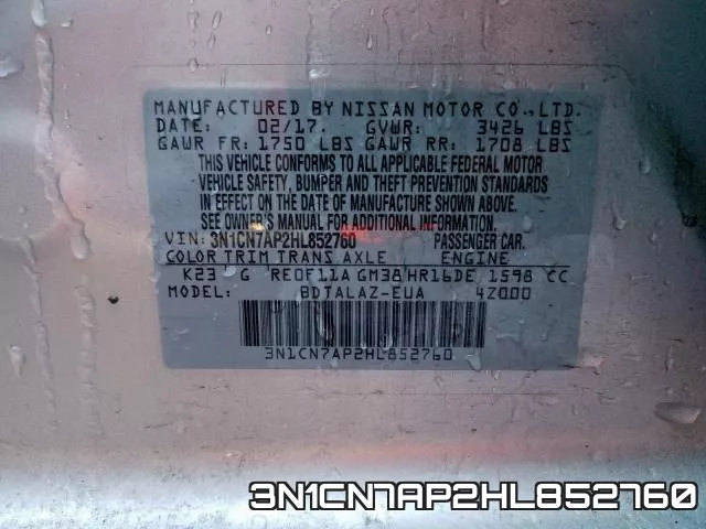 3N1CN7AP2HL852760 фото 2