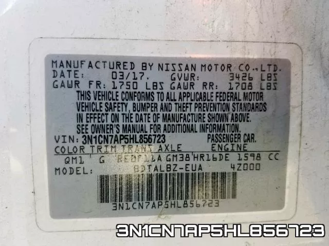 3N1CN7AP5HL856723 фото 2
