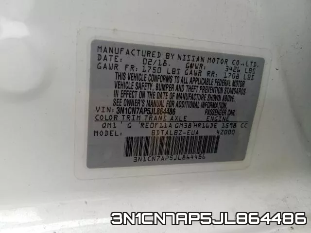 3N1CN7AP5JL864486 фото 2