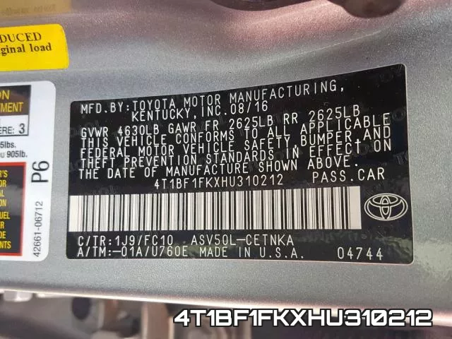 4T1BF1FKXHU310212 фото 2