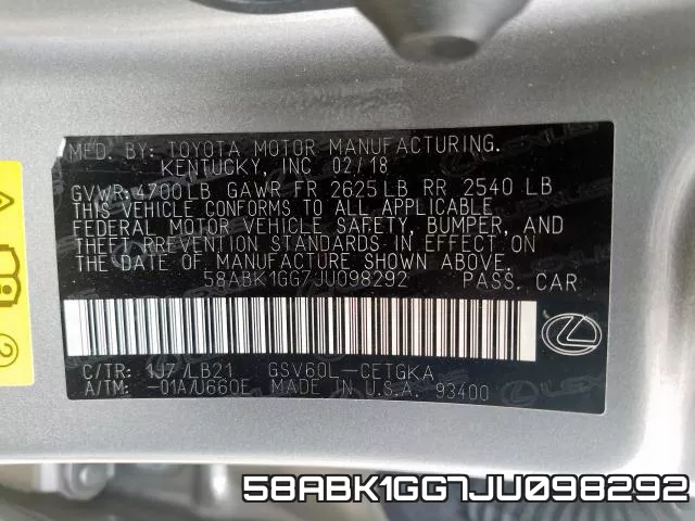 58ABK1GG7JU098292 фото 2
