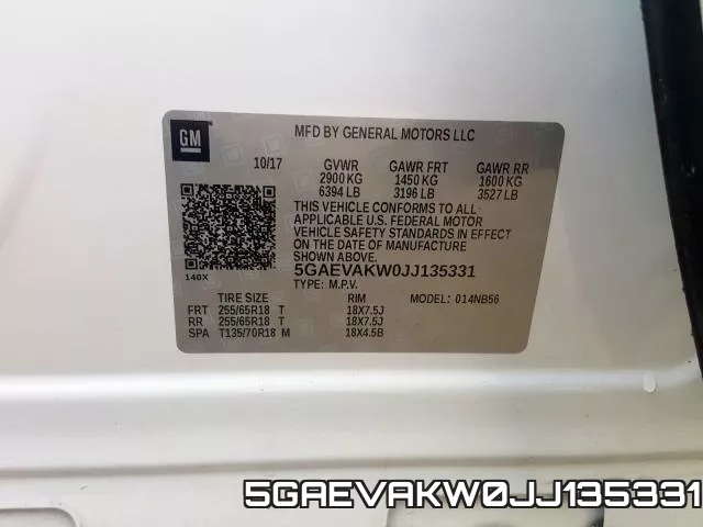 5GAEVAKW0JJ135331 фото 2
