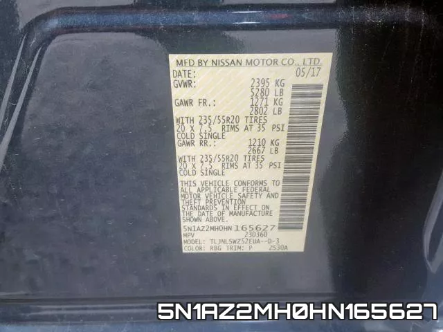 5N1AZ2MH0HN165627 фото 2