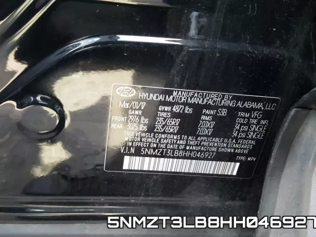 5NMZT3LB8HH046927 фото 2