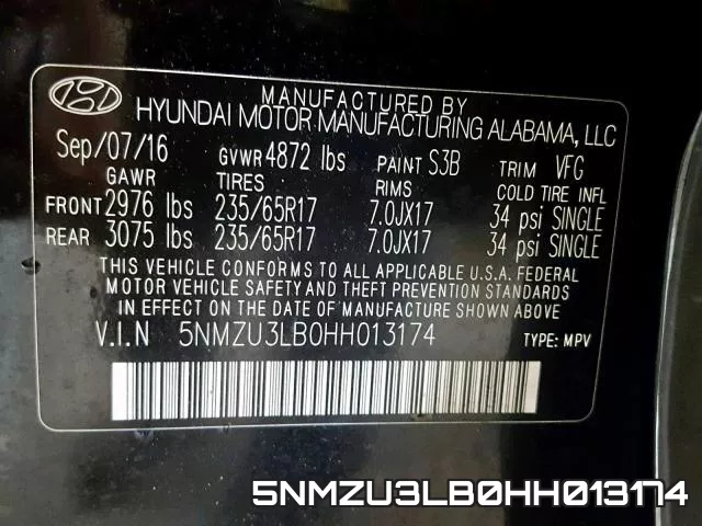 5NMZU3LB0HH013174 фото 2