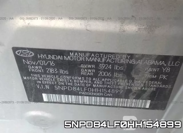 5NPD84LF0HH154899 фото 10
