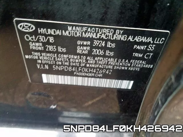 5NPD84LF0KH426942 фото 2