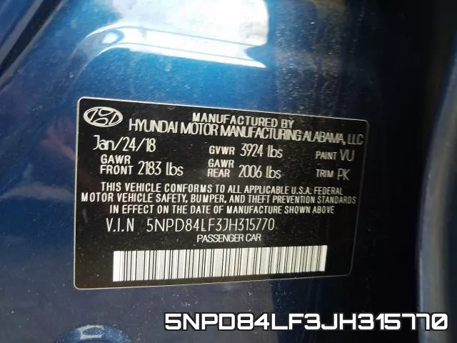 5NPD84LF3JH315770 фото 2