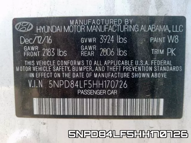 5NPD84LF5HH170726 фото 2