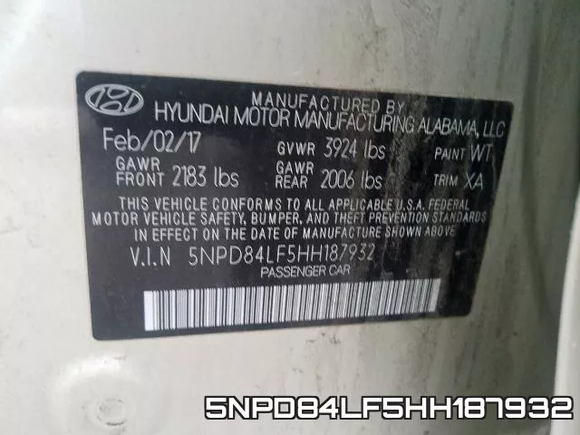 5NPD84LF5HH187932 фото 2